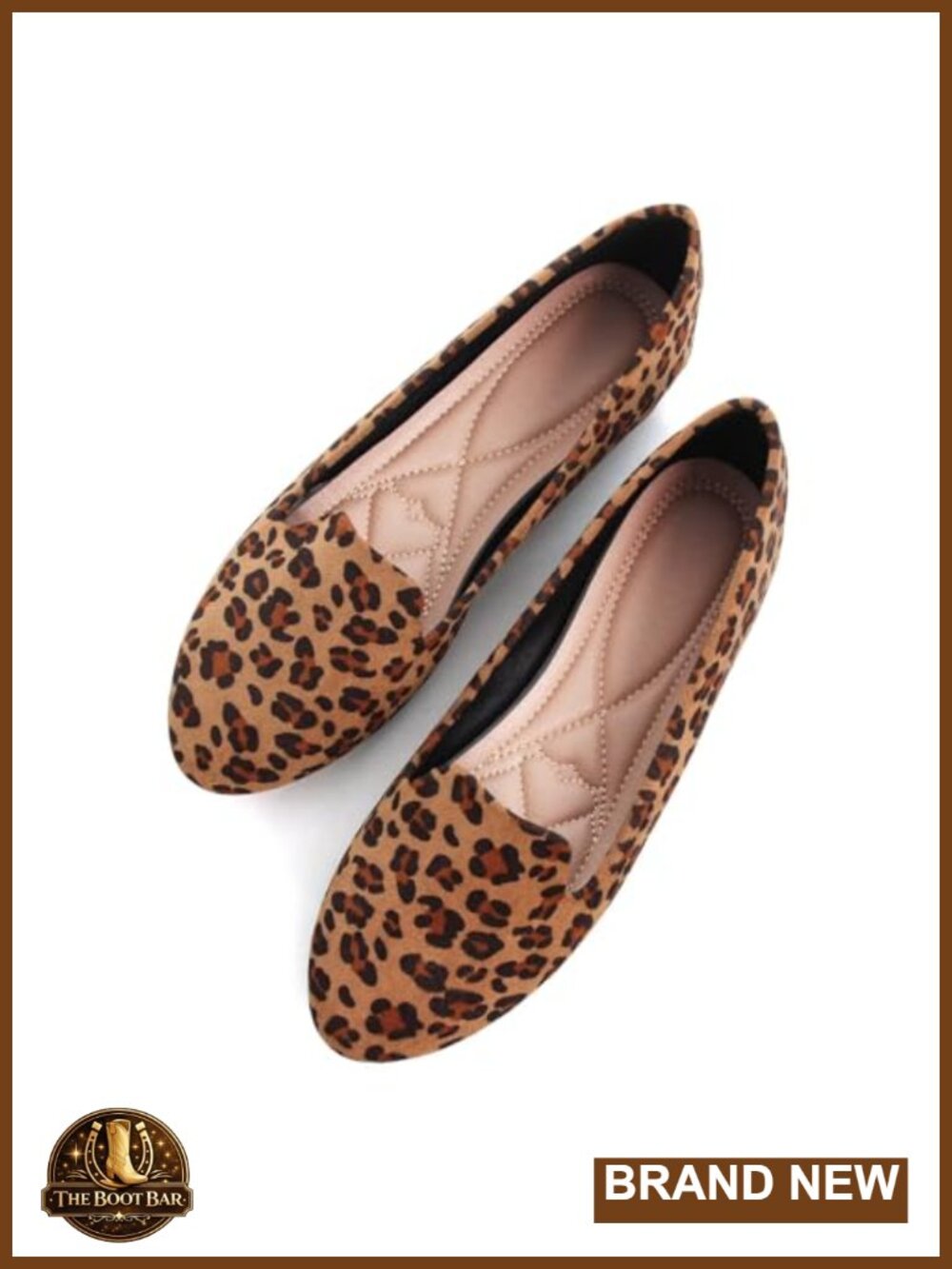 Vegan Leather Ballet Flats Comfortable Pull-On Round Toe